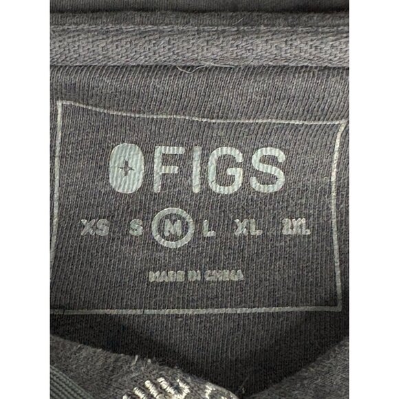 FIGS Grey Cotton Hoodie Embroidered Caduceus AOP Women’s M Medical Nurse Doctor - Picture 9 of 16